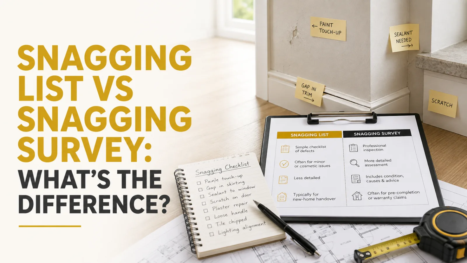 A snagging list
